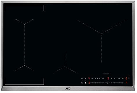 AEG IKE8444SXB Autarkes Kochfeld / Induktion / Serie 6000 mit Bridge / Hob²Hood / Slider-Bedienung / 80 cm / Edelstahlrahmen / 4 Kochzonen / Bridge-Funktion / Powerfunktion / Kindersicherung