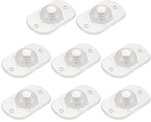 sourcing map Self Adhesive Caster Wheels, Mini Swivel Paste Universal Pulley for Bin Bottom, Trash Can, Electronic (Pack of 8 -Clear)