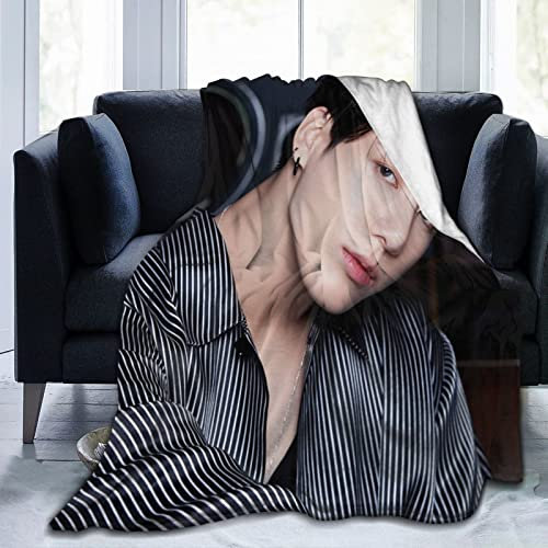 Jungkook Jeon Jung Kook Superweiche Überwurfdecke, Flanell-Fleece, alle Jahreszeiten, leicht, Wohnzimmer/Schlafzimmer, 150 cm x 125 cm