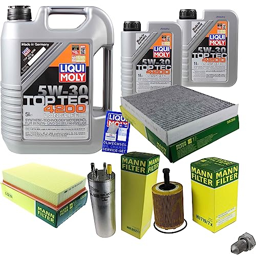 EISENFELS Inspektionspaket Wartungspaket Filterset mit 7 L Motoröl 5W-30, Ölfilter, Luftfilter, Kraftstofffilter, Innenraumfilter, Verschlussschraube
