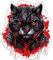 Samunshi Katze Aufkleber Autoaufkleber für Motorrad Fahrrad Roller oder Auto Sticker Fahrrad MTB Mountainbike Rennrad Grunge Schwarz Rot Graffiti (22x25cm Katze)