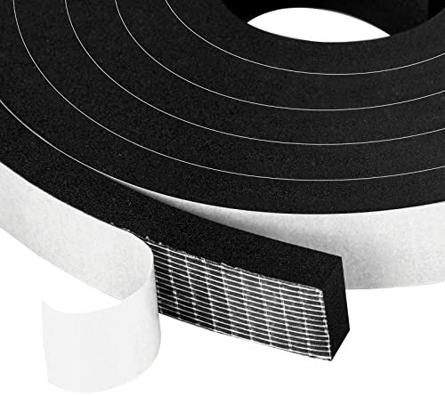 YIMIKI Self Adhesive Foam Tape 20mm(W) x 10mm(T), Closed Cell Home Window Seal Door Insulation Weather Stripping SoundProof Foam Seal Strip, 2 Rolls, Total 4M Long