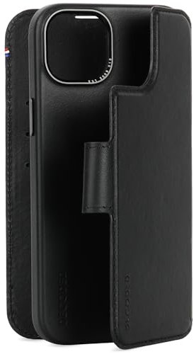 DECODED Étui portefeuille amovible 2 en 1 pour Apple iPhone 15 Plus (6,7) – Cuir européen de qualité supérieure – Porte-cartes – Protection et antichoc – Compatible avec MagSafe – Doublure en