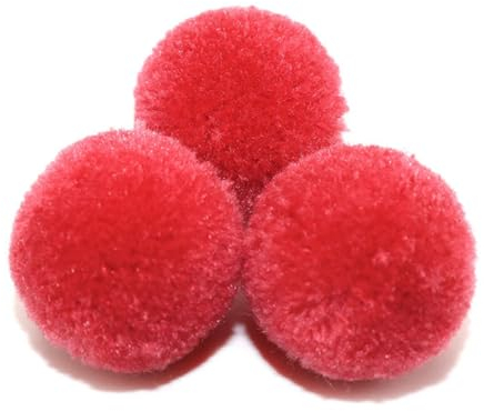 Egurs Pompons 50 Stück Bunte Pom Pom Kaschmir Bommeln zum Basteln Verschiedene Dekorative Pom Poms Flauschigen Plüsch Pompoms Bälle Kunsthandwerk für DIY Kreative Crafts Handwerk 12#Rot 5cm