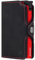 BEWMER Porta Carte di Credito 1 Schermato | Portafoglio Slim da Uomo e Donna | Porta Tessere e Documenti con Rfid Protection e Fermasoldi in Carbon Fiber (Nero e Rosso Senza ZIP)