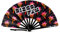 DiscoFan Folding Hand Fans for Women, Personal Handheld Fan for Men, Festival Fan, Drag Fan, UV Glow Party Fans for Wedding, LGBT Gay Pride Accessories, Birthday Decoration Props (Pink Palm Trees)