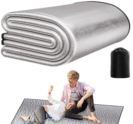 Mingchengheng Isomatte Camping - Campingmatten Zum Schlafen,Campingunterlage Aus Aluminiumfolie - 200 x 150 cm Camping Isoliermatte, Thermomatte Schlafmatte Für Camping Matte Aus Aluminiumfolie