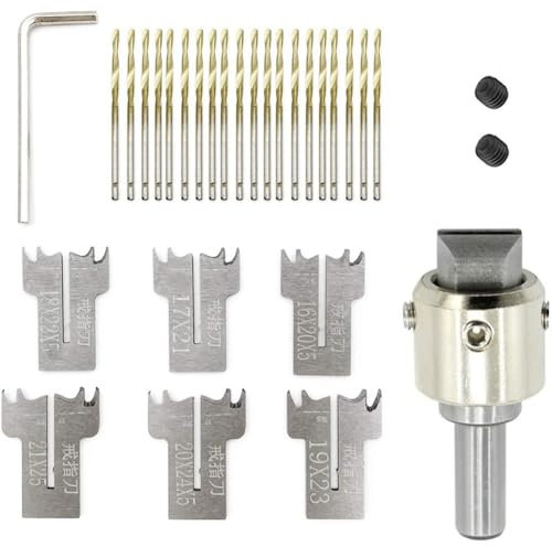 Asinfter Juego de Brocas de Anillo de 30 Piezas, Cuchillas de 16-21 Mm Broca de Anillo de Madera Broca de Madera para Hacer Anillos de Acero Broca de Cuentas de Madera