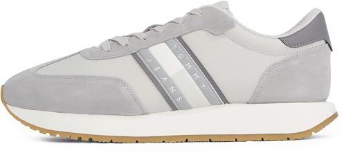 Tommy Jeans Herren Runner Sneaker Retro Low Top, Grau (Granite Road), 42