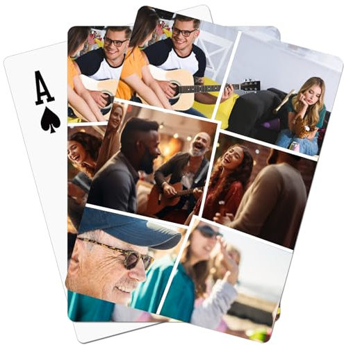 BeNsil Personalisierte Spielkarten – Personalisieren Sie Spielkarten mit Partyfotos, wasserfesten Foto-Spielkarten aus Kunststoff, Hochzeiten und mehr