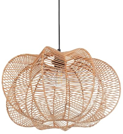 Beliani Hängelampe aus Rattan natürlich Boho Stil modern Kibi