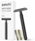 ZOMCHI Nassrasierer-Set für Damen & Herren – 10 Klingen | Ideal für traditionelles Wet Shaving | Zero Waste, plastikfrei & nachhaltig | Metall-Safety-Razor | Schwarz