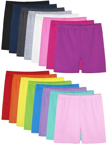 FEOEOR 16 Pack Girls Dance Shorts Bike Shorts Toddler Biker Under Dress Cartwheel Kids Shorts Multi-Color Girls Clothes Mixed Color N 5-6Y