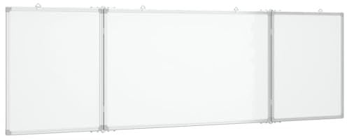 vidaXL Tableau blanc magnétique pliable 160x50x1,7 cm aluminium