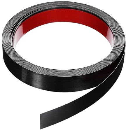 QUARKZMAN 19,7 ft x 0,98 Mur Garniture Décollage et Coller Moulure Garniture Cadre, Autocollant Adhésif Inox Acier Brossé Finition Métal Bande Garniture pour Mur Sol Armoire Bord, Noir