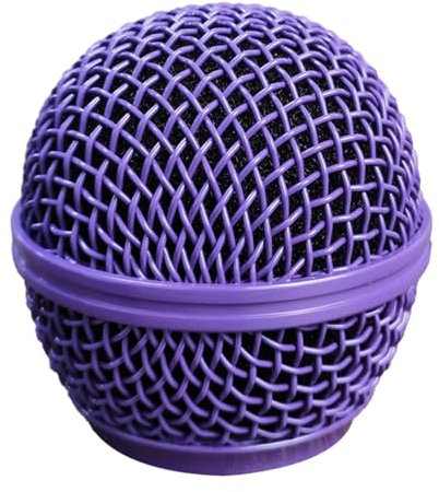 Mikrofonkopf ersetzen, Gitter Mikrofonkugel-Ersatz mit Innenschaum, passend für SM58 (lila, 1 Stück)
