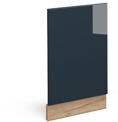 Vicco Frontblende Fame-Line, Geschirrspüler Fronttür, Dunkelblau Hochglanz, 45 cm, AP Marmor
