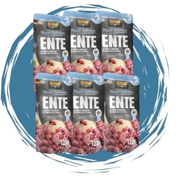 Belcando Frischebeutel Nassfutter | Multi Bundle, Sparpaket | Verschiedene Sorten | 6x125g (125g, 6X Ente)