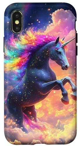 Hülle für iPhone X/XS Magisches Regenbogen-Einhorn