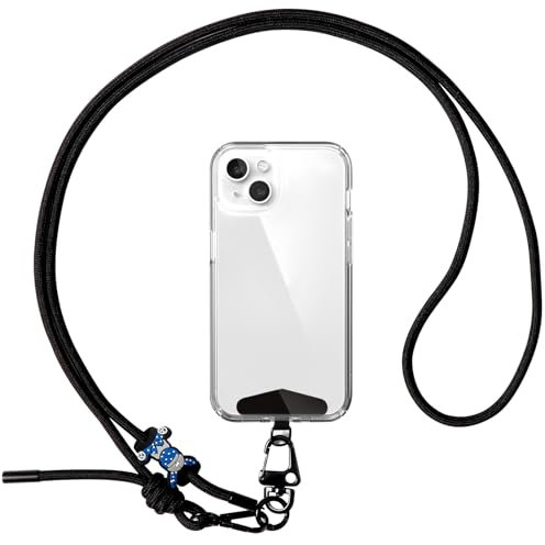 Brencco Cordon para Movil Universal, Viene con 1 espaciador de acero inoxidable, Colgante para Movil Compatible con Todos Los Teléfonos Inteligentes y la Mayoría de los Funda, Correa Ajustable(150 cm)