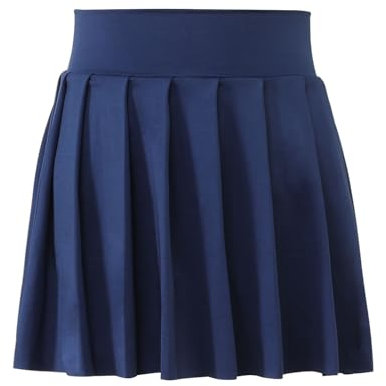 Bezioner Mädchen Tennisrock,Faltenrock mit Taschen Innenhose,Golf Skorts Plissierte Skater Sportrock Kinder Minirock Schuluniform Marineblau XL(10-12 Jahre,130–150 cm)