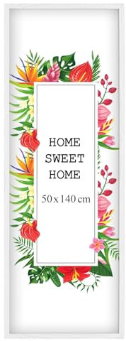 MG Design Weiß Bilderrahmen 50 x 140 cm – Aus echtem Holz mit Acrylglas, zum Aufhängen & Aufstellen, für Fotos, Poster & Puzzle