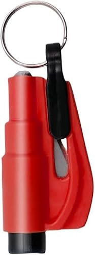 Lot de 2 - Brise-vitre coupe-ceinture rouge, outil de secours de sécurité, brise vitre porte clés