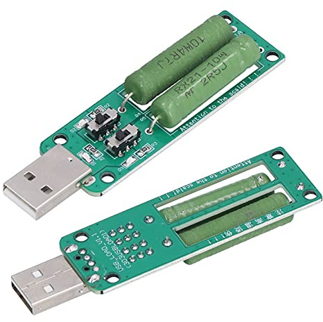 2x USB Lasttester 1A 2A 3A - Einstellbarer Widerstand für Powerbanks, Ladegeräte & Elektronik - Plug & Play Testmodul mit LED-Anzeige