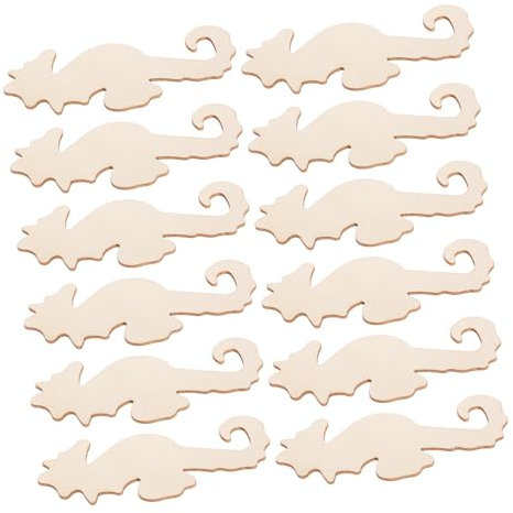 ERINGOGO 12stücke Teiliges Seepferdchen Holzfiguren Zum Bemalen Unbemalte Holz-ausschnitte Leichte Diy Basteldekoration Kleine Holztiere Für Kreative Handwerksprojekte