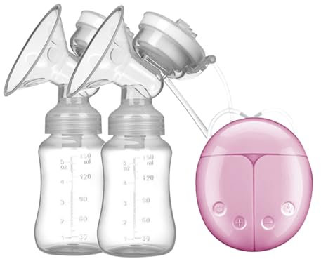 Double Electric Breast Pump, Strong Suction and Low Noise Milk Pump, Portable and Rechargeable Breastfeeding Pump, Adjustable 4 Modes for Travel and Home Use with Anti-Backflow Design