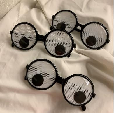 DINSONG 6 Stück Lustige Brillen, Wackelaugen Brille, Schüttelt Augen Party Brille für Foto Requisiten, Neuartige Sonnenbrillen Amüsante Brillen, Kostümzubehör, Cosplay, Erwachsene Kinder Party