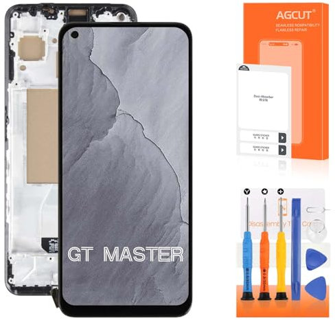 Écran LCD pour Realme GT Master LCD Display pour Oppo Realme GT Master Edition RMX3363 RMX3360 LCD Affichage Ecran Replacement Tactile Digitizer Assembly Réparation Kit (Noir avec Cadre)