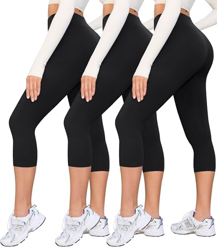 BAYDI Creamlush High Waist Capri Leggings Damen | Weich und Elastisch, Bequeme 3/4-Yogahose, Yoga, Pilates, Fitness, Freizeit, Lounge und Alltag