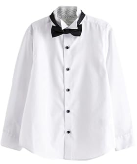 NEXT Jungen Standard Langärmeliges Anzughemd mit Fliege 98-176