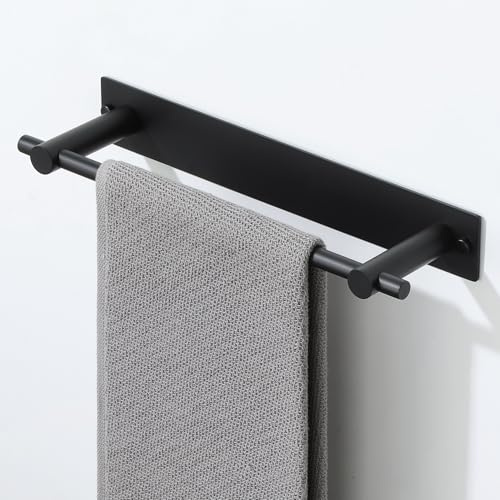 Mooche Porte Serviette sans Percage, Support Serviette Mural 30 CM, SUS304 | Porte-Serviettes de Salle de Bain, Autocollant/Perçage, Barre Porte Serviette