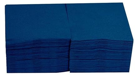 Morigami, Cocktailserviette aus Papier, 1/4-Falz, Spitze, 150 Servietten, Blau