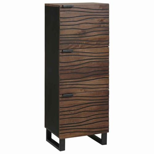 vidaXL Hochboard Braun 40 x 33 x 110 cm massives Mangoholz, Elegante Aufbewahrung, rustikale Hochkommode, langlebige Sideboard-Lösung für Dein Zuhause