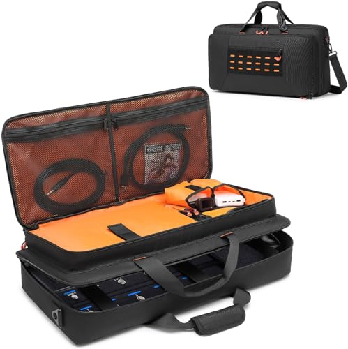 Carrying Bag Fits Boss ME-80/ME-90/GT-1000/GX-100Guitar Multi-effects Pedal | Guitar Pedal Board Case with Multiple Pockets for Guitar Cable or Other Accessories