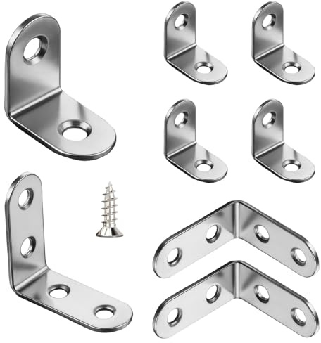 HAISHANG 20 Pièces Équerres de Fixation en Acier Inoxydable 20x20x16mm avec Vis,Équerres Angle à 90 Degrés pour Réparation et Fixation de Meubles
