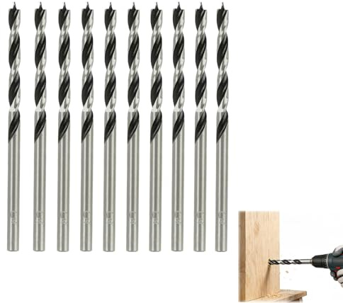 10 PCS Set de Mèches à Bois 3mm – Longues Mèches Spirales Professionnelles pour Travail du Bois