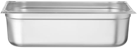 HENDI Bac Gastronorme, GN 1/1, résistance thermique -40 °C à 300 °C, utilisable dans des fours à convection, des réfrigérateurs, des bain-maries, des chafing dishes, 21L, 530x325x(H)150mm, inox