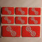 All3DStickers Aufkleber Mainz Deutschland Flagge 8 x Flaggen von Mainz Deutschland Rechteckig 3D Kfz-Aufkleber Gedomt Fahne