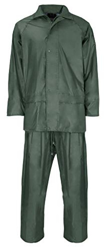 Wetplay Waterproof Motorcycle Motorbike Over Jacket Trousers 2-Piece Suit, Black or Navy Blue Adults Mens Ladies Unisex Womens (Medium 41 Chest, Green)