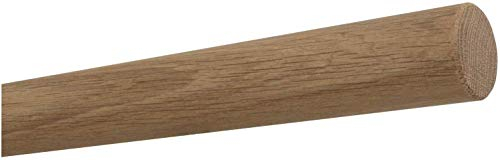 TIBU Eiche Holz unbehandelt Handlauf Geländer 30-500cm Wandhandlauf Wand Treppe ohne Halter, Länge 2400 mm 240 cm 2,4 m und Enden gefast