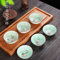 Juego de 6 tazas de té chino de porcelana Celadon Fish Tetera, tetera, juego de té de cerámica de porcelana china de Kung Fu