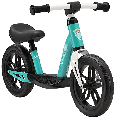 BIKESTAR Extra leichtes Kinder Laufrad mit Trittbrett für Jungen, Mädchen ab 2-3 Jahre | 10 Zoll Lauflernrad Eco Classic | Türkis