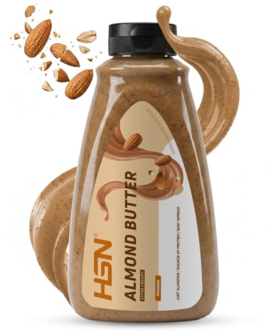 HSN Crema de Almendra 450g | 100% Almendras Tostadas. Textura Fluida Extra Cremosa con Dosificador. Sin Aceite de Palma ni Sal ni Azúcares Añadidos
