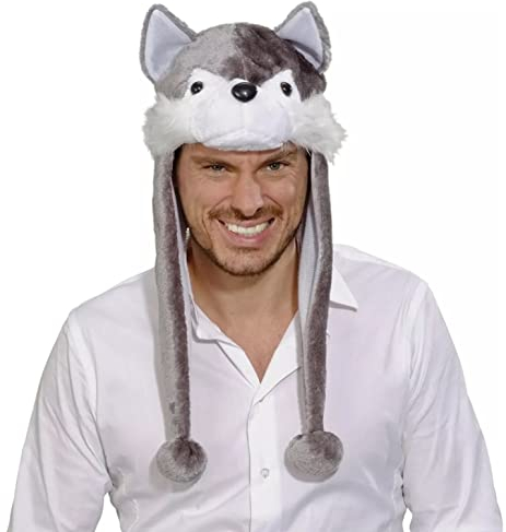 Kuschelige Tiermütze Wolf Mütze Plüsch
