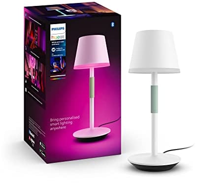 Philips White and Color Ambiance, lampe a poser portable Hue Belle, compatible Bluetooth, blanche