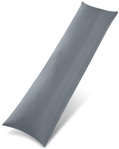 Utopia Bedding Bolster Pillow Pack of 1, (Double, 4Ft 6 Inch), Full Body Pillow, Soft Hollowfiber Filling, Long Pregnancy Pillow for Maternity Support and Side Sleeper (Grey)
